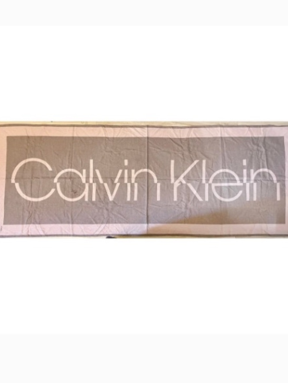 Calvin Klein Cut Logo Cotton Pashmina : Petal Pink/Gray Slightly Snagged PrePro